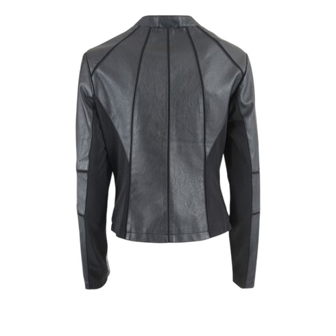 Giubbino Donna in ecopelle, con full zip frontale